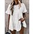 baratos Tops &amp; Blouses-Mulheres Camisa Social Peplum Tecido Preto Branco Amarelo Frufru Manga Curta Casual Básico Decote Redondo Normal