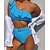 preiswerte Bikini-Damen Badeanzug Bikinis Normal Bademode Leopard Rüsche 2 Teile Ein-Schulter Schwarz Blau Purpur Braun Rosenrot Badeanzüge Strandbekleidung Sommer Sport