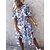 cheap Casual Dresses-Women&#039;s Casual Dress Floral Floral Dress Summer Dress V Neck Button Asymmetrical Midi Dress Outdoor Street Fashion Streetwear Regular Fit Half Sleeve Pink Red Blue Summer Spring S M L XL XXL