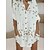 cheap Casual Dresses-Women&#039;s Shirt Dress Casual Dress Shift Dress Daily Vacation Mini Dress Fashion Casual Polyester Button Pocket V Neck Summer Spring Fall Half Sleeve Loose Fit 2023 White Butterfly S M L XL 2XL