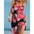 cheap Casual Dresses-Women&#039;s Leaf Print Beach Mini Dress