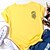 preiswerte T-shirts-Damen T Shirt Perle Weiß Gelb Bedruckt Rose Festtage Wochenende Kurzarm Rundhalsausschnitt Basic Standard Blume Farbe S