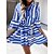 cheap Casual Dresses-Women&#039;s Casual Dress Geometric Shift Dress Boho Dress V Neck Button Drawstring Mini Dress Outdoor Going out Active Fashion Loose Fit 3/4 Length Sleeve Black Red Blue Summer Spring S M L XL XXL