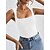 cheap Tank Tops-Women&#039;s Sweater Vest U Neck Ribbed Knit Polyester Cold Shoulder Summer Spring Outdoor Daily Going out Stylish Sexy Soft Sleeveless Solid Color Black White Khaki S M L