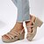 billige Women&#039;s Slippers &amp; Flip-Flops-Dame Sandaler Wedge-sandaler Store størrelser Daglig Helfarge Sommer Kile Hæl Titte Tå Fritid Fuskepels Tøfler Mandel