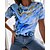 abordables T-shirts-Mujer Camiseta Graphic Rosa Azul Piscina Morado Estampado Manga Corta Diario Fin de semana Básico Escote Redondo Ajuste regular