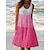 cheap Casual Dresses-Women&#039;s Color Block Beach Dress in Light Blue &amp; Fuchsia