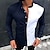 cheap Long Sleeves-Men&#039;s Color Block Long Sleeve Summer Shirt