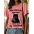 billige T-shirts-Dame T skjorte Hvit Rosa Blå Trykt mønster Katt Bokstaver Daglig Helg Kortermet Rund hals Grunnleggende Normal Kat Maling S