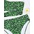 cheap Bikini-Women&#039;s Swimwear Bikini Normal Swimsuit Leopard Lace up 2 Piece Printing Green Bathing Suits Beach Wear Summer Sports