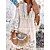 abordables Vestidos Mini-Mujer Vestido blanco Vestido de encaje Vestido informal Vestido Midi Algodón Encaje Retazos Vacaciones Ropa de calle Básico Escote en Pico Manga Larga Blanco Color