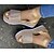 billige Sandals-Dame Sandaler Bling Bling sko Mousserende sko Helfarge Sommer Flat hæl Rund Tå Fritid Gange Glitter Ankel Stropp Svart Sølv Lysebrun
