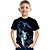preiswerte Jungen T-Shirts &amp; Hemden-kinderkleidung Jungen T-Shirt Tee Graphic Tier Wolf Kurzarm Rundhalsausschnitt Kinder oben Outdoor 3D-Druck Sport Modisch Cool Sommer Schwarz 2-13 Jahre