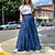 preiswerte Skirts-Damenrock Swing Maxi Schwarz Blau Röcke Tasche Mode Lässig Täglich Straße S M L