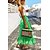 abordables Skirts-Femme Balançoire Jupe longue Polyester Maxi Vert Jupes A Volants Imprimer Vacances Plage Longue S M L