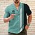 baratos Men&#039;s Printed Shirts-Homens Camisa Social colar cubano Coqueiro Listrado Estampas Abstratas Geometria Preto Vermelho Azul Verde Escuro Verde Ao ar livre Casual Imprimir Manga Curta Roupa Esportes Moda Roupa de rua