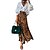 abordables Skirts-Mujer Columpio Falda larga Poliéster Maxi Marrón Faldas Estampado Vacaciones Playa Longitud Larga S M L