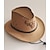 baratos Men&#039;s Hats-Homens Chapéu de sol Chapéu de caubói Castanho Escuro Castanho Claro Poliéster Viagem vaqueiro ocidental Estilo Praia Ao ar livre Férias Tecido Respirável