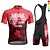 baratos Roupas Para Ciclismo-21Grams Homens Manga Curta Camisa com Bermuda Bretelle Ciclismo de Montanha Ciclismo de Estrada Amarelo Vermelho Azul Gráfico Moto Tapete 3D Respirável Secagem Rápida Pavio Humido Bolso Traseiro