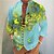 abordables Long Sleeves-hombre camisa mariposa gráficostand collar azul-verde azul violeta verde gris al aire libre calle manga larga estampado ropa moda diseñador casual cómodo