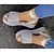 billige Sandals-Dame Sandaler Bling Bling sko Mousserende sko Helfarve Sommer Flade hæle Rund Tå Afslappet Gang Glitter Ankel Strop Sort Sølv Lysebrun