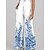 cheap Jumpsuits-Women&#039;s Jumpsuit Print Pocket Print Casual Crew Neck Wide Leg Daily Going out Sleeveless Regular Fit Sleeveless Light Blue S M L Summer