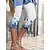 preiswerte Graphic Chic-Damen Capri-Shorts Bedruckt Wadenlänge Blau