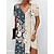 cheap Casual Dresses-Floral Print V Neck Mini Summer Dress for Women