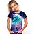 billige piges 3d t-shirts-Børn Pige T-shirt Grafisk udendørs 3D-udskrivning Kortærmet Crewneck Aktiv 7-13 år Sommer Flerfarvet Lyserød Rød