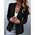 abordables Top pour femme-Femme blazer Formel Bouton Plein Coupe Vent Vêtement de rue Standard Vêtements d&#039;extérieur manche longue Printemps Noir S