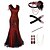 cheap Cosplay &amp; Costumes-The Great Gatsby Plus Size Roaring 20s 1920s Cocktail Dress Vintage Dress Flapper Dress Outfits Prom Dress Earrings Women&#039;s Tassel Fringe Costume Vintage Cosplay Party Prom 1 Necklace Carnival