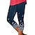 billige Yoga Pants &amp; Bloomers-Dame Yoga leggings Mavekontrol Balleløft Yoga Fitness Gym Træning Høj Talje Blomster Capri Tights Underdele 1# 2# 3# Sport Sportstøj Høj Elasticitet