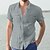 cheap Short Sleeves-Men&#039;s Shirt Linen Shirt Summer Shirt Beach Shirt Light Blue Navy# White Solid Color Long Sleeve Summer Spring Collar Work Street Clothing Apparel