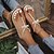 abordables Sandals-Sandalia Elegante para Mujer en Cuero con Perla Imitación Tamaño Grande