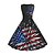 abordables Vestidos de Nochevieja-Vestidos de té vintage retro de los años 50 para mujer, vestido midi con fecha diaria, estampado fruncido, bandera americana, cuello redondo, sin mangas, delgado, verano, primavera, 2023, negro,