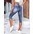 preiswerte Cotton &amp; Linen-Damen Jeans Wadenlänge Denim Faux Denim Seitentaschen Mikro-elastisch Modisch Casual Marineblau S M