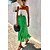 abordables Skirts-Mujer Columpio Falda larga Poliéster Maxi Verde Trébol Faldas Volante Estampado Vacaciones Playa Longitud Larga S M L