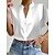 baratos Tops &amp; Blouses-Mulheres Camisa Social Blusa Tecido Trabalho Botão Branco Manga Curta Elegante Moda Negócio Colarinho Clerical