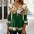 cheap Tops &amp; Blouses-Floral Print 3 4 Sleeve Women&#039;s Blouse