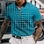 baratos 3D Polos-Homens Camiseta Polo pólo de lapela Polo com zíper Camisa de golfe Estampas Abstratas Geometria Aberto para a Lateral Azul Céu Branco Vermelho Azul Azul Céu Ao ar livre Rua Manga Curta Imprimir Zíper