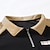 cheap Zip Polos-Men&#039;s Casual Color Block Polo Golf Shirt