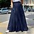 billige Skirts-kvinders nederdel swing maxi sort blå nederdele lommemode afslappet daglig gade s m l