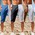 baratos Beach Shorts-Homens Calção Shorts de verão Shorts de praia Bloco de cor Bolsos Com Cordão Cintura elástica Curto Conforto Respirável Casual Diário Feriado Moda Estilo Clássico Azul Cáqui