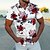 billige Men&#039;s Printed Shirts-hvid skjorte med roser herre grafiske blomsterprint turndown sort marineblå guld udendørs street korte ærmer tøj tøj mode streetwear afslappet bomuld