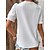 abordables Tops &amp; Blouses-Mujer Camisa de encaje Blusa Plano Casual Encaje en contraste Retazos Blanco Manga Corta Elegante Básico Escote en Pico Verano