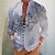 abordables Long Sleeves-hombre camisa mariposa gráficostand collar azul-verde azul violeta verde gris al aire libre calle manga larga estampado ropa moda diseñador casual cómodo