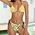 baratos Bikini-Mulheres Roupa de Banho Biquíni Normal roupa de banho Leopardo 2 Peças Estampado Amarelo Rosa claro Azul Roxo Verde Fatos de banho Roupa de Praia Verão Esportivo