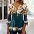 preiswerte Tops &amp; Blouses-Damen Hemd Bluse Blumen Taste Bedruckt Festtage Basic 3/4 Ärmel Rundhalsausschnitt Schwarz