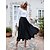 cheap Skirts-Women&#039;s Skirt Swing Long Skirt Mid  Black Rose Skirts Pleated Ruffle Casual Summer Daily Weekend S M L