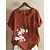 cheap T-Shirts-Women's Floral Print Cotton Linen T Shirt